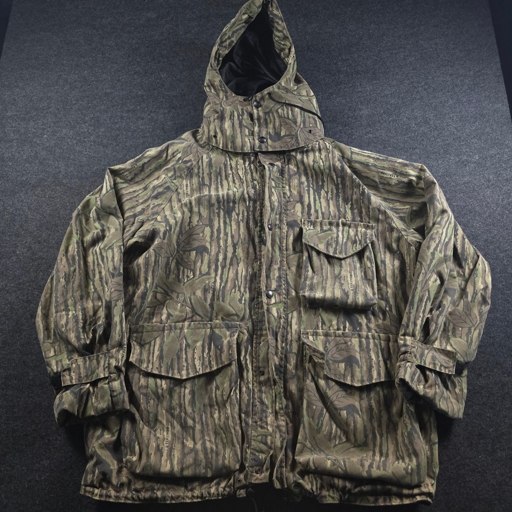 Vtg 10X Gore-Tex Camo Jacket Realtree Rainwear Hooded Made in USA Men's XL